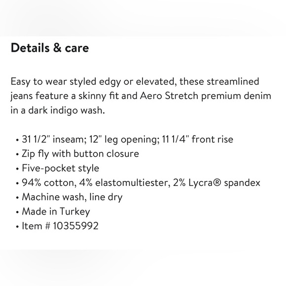 Rag & Bone Men’s Fit 1 Aero Stretch Skinny Denim Jeans- Size 32 x 32 - Picture 8 of 8